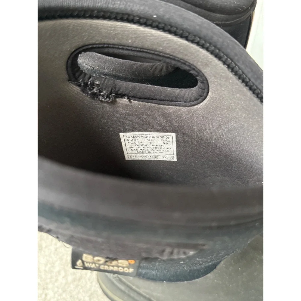 Bogs Classic High Waterproof Insulated Rain Boots Black Youth‎ 6 52065-001